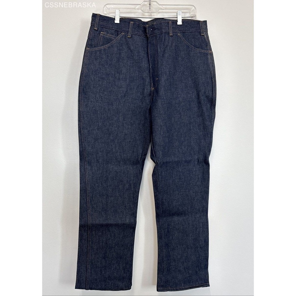 Saddle King Blue old stock, vintage dark wash denim mens work jeans - Size 38x30